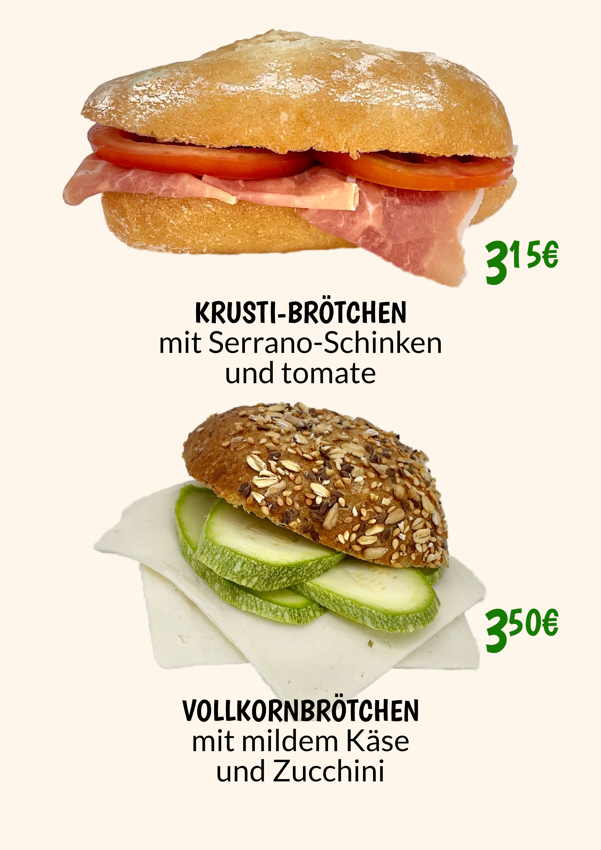Speisekarte Seite 2